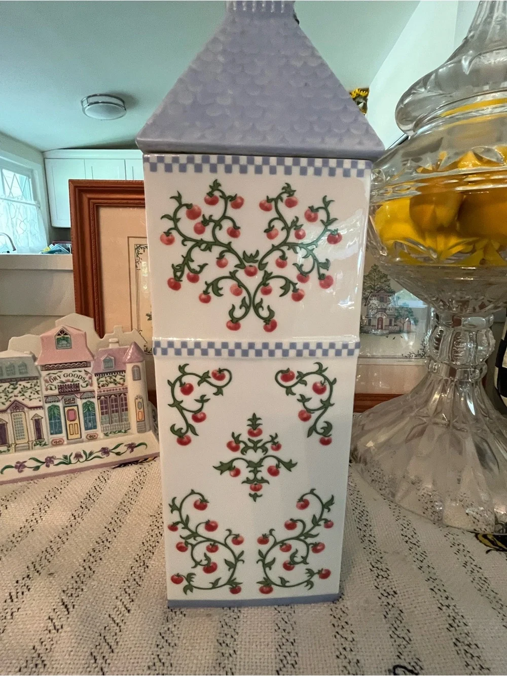 RARE LENOX Village Pasta Bistro Decorative Porcelain Canister, Vintage 1990s